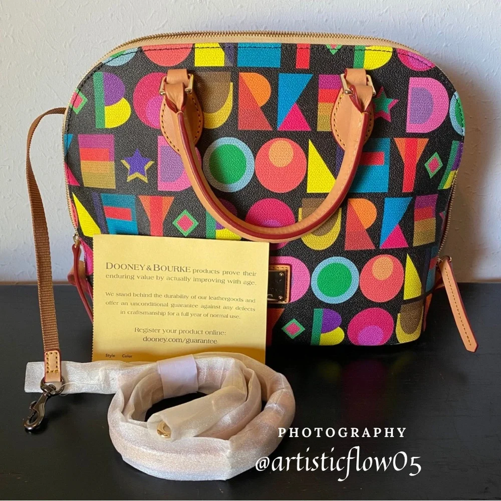 NEW! Dooney & Bourke
Art Deco Zip Satchel Bag - Picture 7 of 14